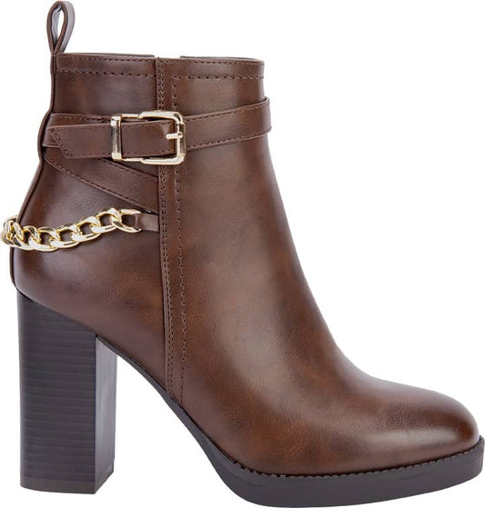 BOTA VESTIR PU CON CADENAY HEBILLA PLATAFORMA CON TACÓN