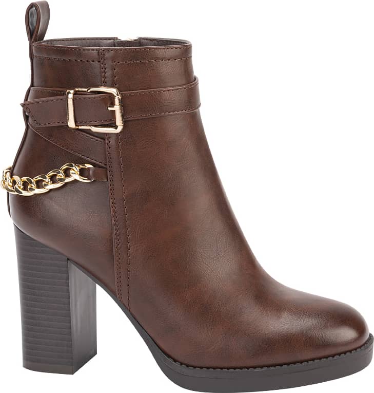 BOTA VESTIR PU CON CADENAY HEBILLA PLATAFORMA CON TACÓN