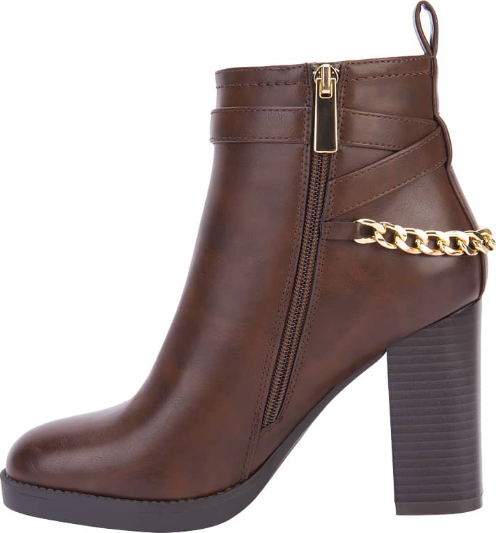 BOTA VESTIR PU CON CADENAY HEBILLA PLATAFORMA CON TACÓN