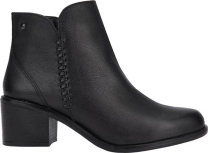 BOTA CASUAL PIEL VACUNO CON DETALLE TEJIDO