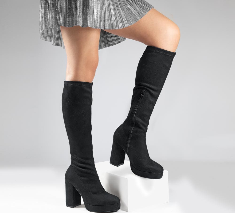 BOTA VESTIR ANTE AJUSTABLE PLATAFORMA CON TACÓN