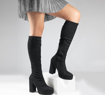 BOTA VESTIR ANTE AJUSTABLE PLATAFORMA CON TACÓN
