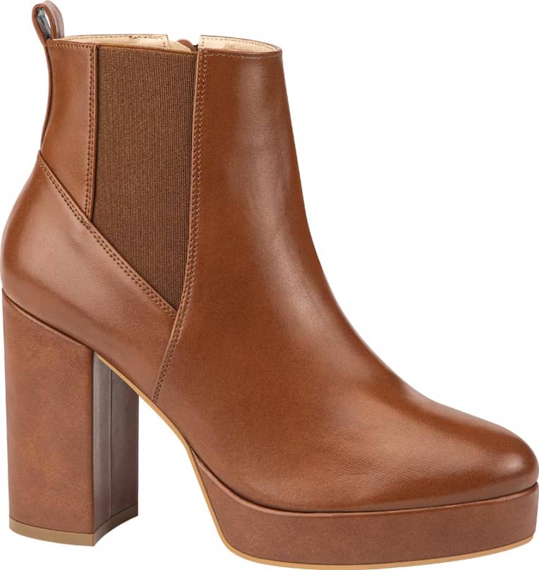 BOTA VESTIR PU PLATAFORMA CON TACON ANCHO FORRADO CON ELÁSTICO