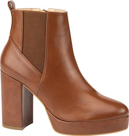 BOTA VESTIR PU PLATAFORMA CON TACON ANCHO FORRADO CON ELÁSTICO