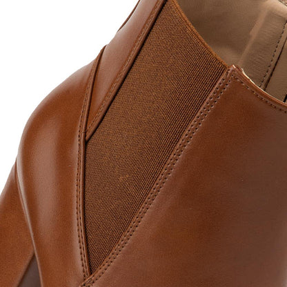 BOTA VESTIR PU PLATAFORMA CON TACON ANCHO FORRADO CON ELÁSTICO