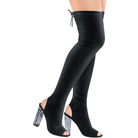 Extra long dress boots with Abusiva brand heel for women