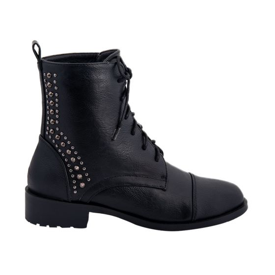 Black Military Style Heavy Boots TIERRA BENDITA S765