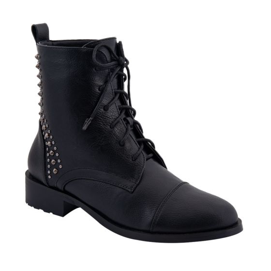 Black Military Style Heavy Boots TIERRA BENDITA S765