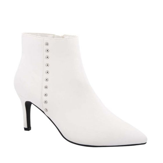 Short White Dress Boots YAELI G08S pointed toe
