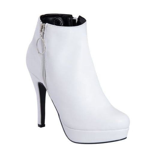 Short White Dress Boots Yaeli 9923
