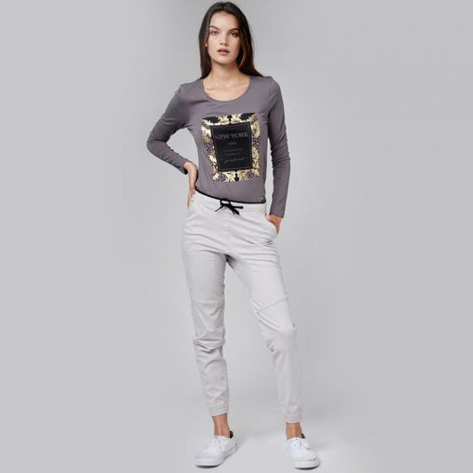 PANTALON CASUAL HOLLY LAND 5003 ~ DAMA Gris 