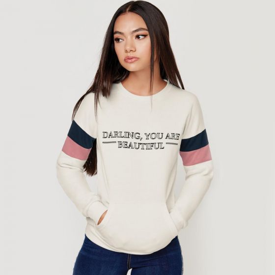 SUDADERA CASUAL LOVE TO LOUNGE LS10 ~ DAMA Blanco 