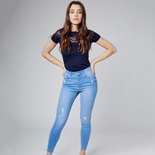 JEANS CASUAL ATMOSPHERE DNM 7730 ~ DAMA Azul 