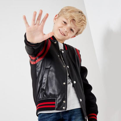 Black Casual Jacket for Boy Kebo Kids J14N