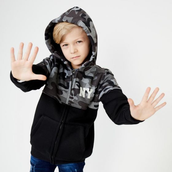 SUDADERA CASUAL KEBO KIDS HTNY ~ NIÑO Negro 