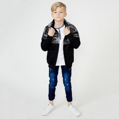 SUDADERA CASUAL KEBO KIDS HTNY ~ NIÑO Negro 