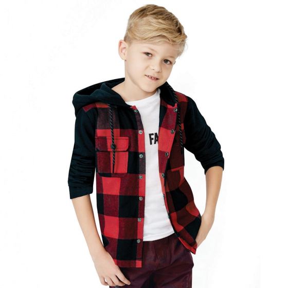 Black Casual Shirt for Boys Kebo Kids 417N