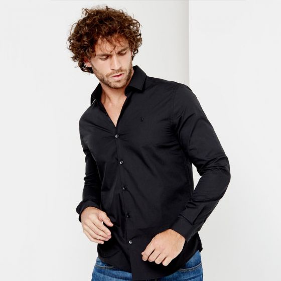 CAMISA CASUAL HPC POLO PRSF ~ CABALLERO Negro 