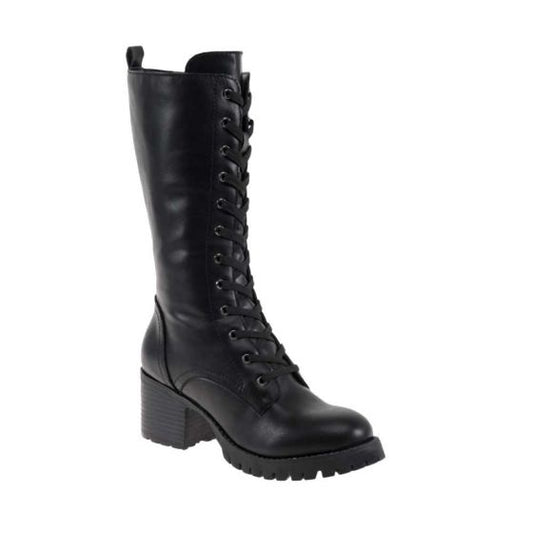 Black Military Boots for Women Tierra Bendita OY04