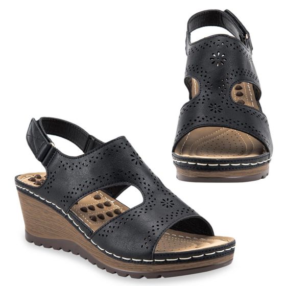 SANDALIA CONFORT SHOSH K115 ~ DAMA Negro  