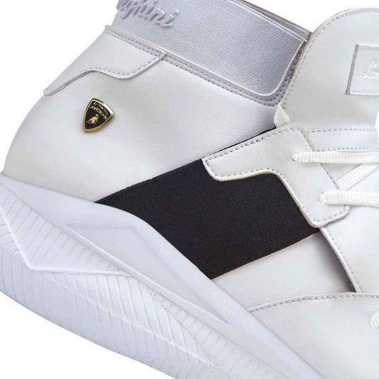 TENIS CASUALES TIPO BOTA LAMBORGHINI  7692 ~ CABALLERO Blanco 