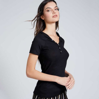 BLUSA CASUAL KAFE D001 ~ DAMA Negro 