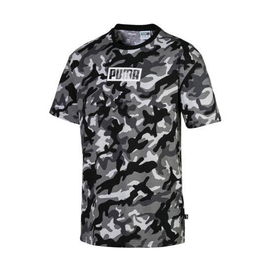 PLAYERA CASUAL PUMA REBEL CAMO TEE 5101 ~ CABALLERO Negro SPORTLIFESTYLE