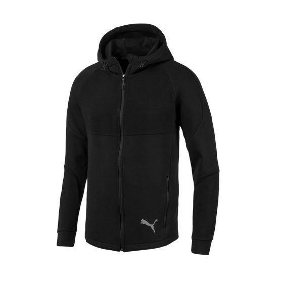 SUDADERA CASUAL PUMA EVOSTRIPE FZ HOODY 9701 ~ CABALLERO Negro SPORTLIFESTYLE