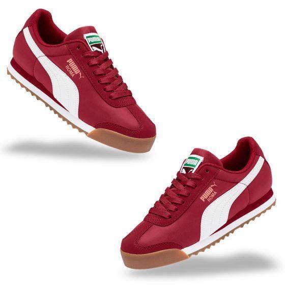 TENIS CASUALES PUMA ROMA BASIC SUMMER JR 4122 ~ CABALLERO Rojo SPORTLIFESTYLE