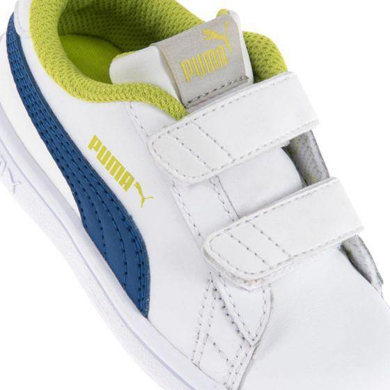 TENIS CASUALES PUMA SMASH V2 L V INF  7414 ~ NIÑO Blanco SPORTLIFESTYLE