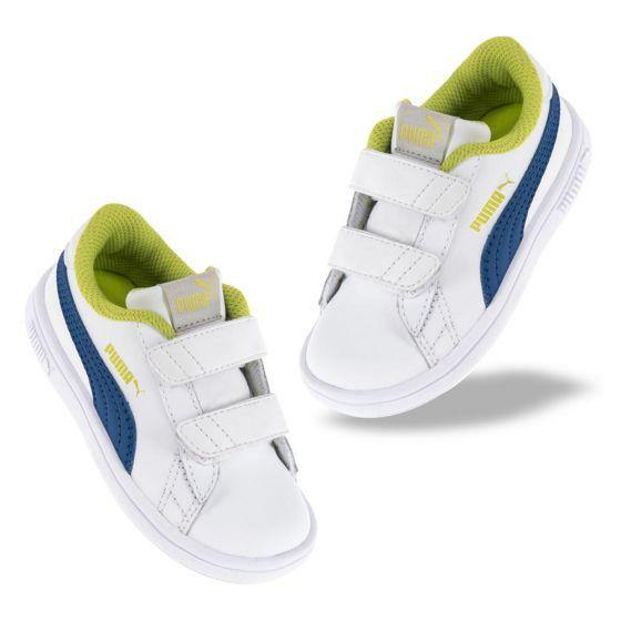 TENIS CASUALES PUMA SMASH V2 L V INF  7414 ~ NIÑO Blanco SPORTLIFESTYLE