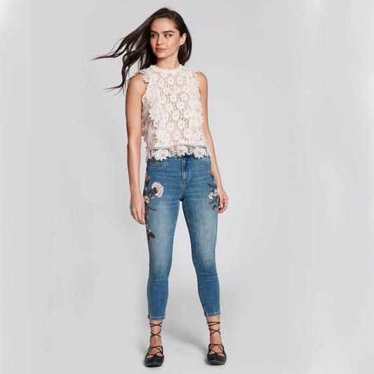 JEANS CASUAL ATMOSPHERE DNM FLOR ~ DAMA Azul 