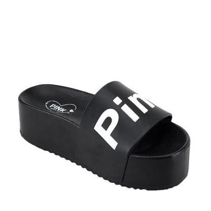 SANDALIA PARA PLAYA  PINK BY PRICE SHOES LT03 ~ DAMA Negro  