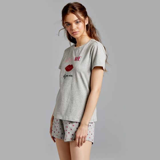 PIJAMA   LOVE TO LOUNGE 1047 ~ DAMA Gris 