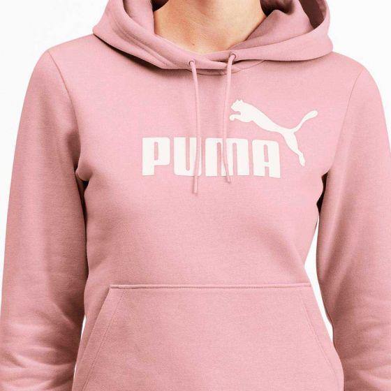 SUDADERA CASUAL PUMA ESS LOGO HOODY FL 5894 ~ DAMA Rosa SPORTLIFESTYLE