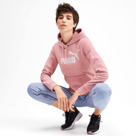 SUDADERA CASUAL PUMA ESS LOGO HOODY FL 5894 ~ DAMA Rosa SPORTLIFESTYLE