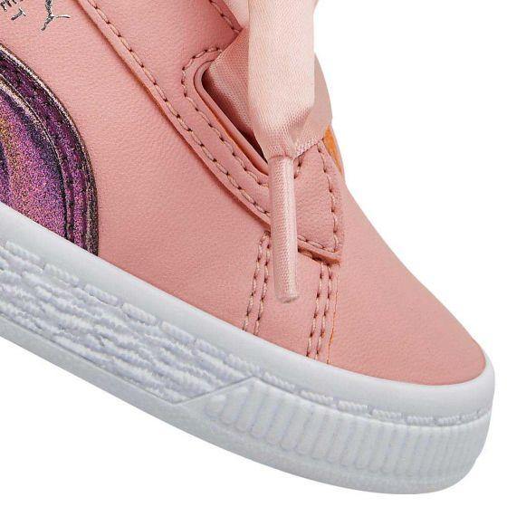 TENIS CASUAL PUMA BASKET HEART SHIMMER INF 8902 ~ NIÑA Rosa SPORTLIFESTYLE