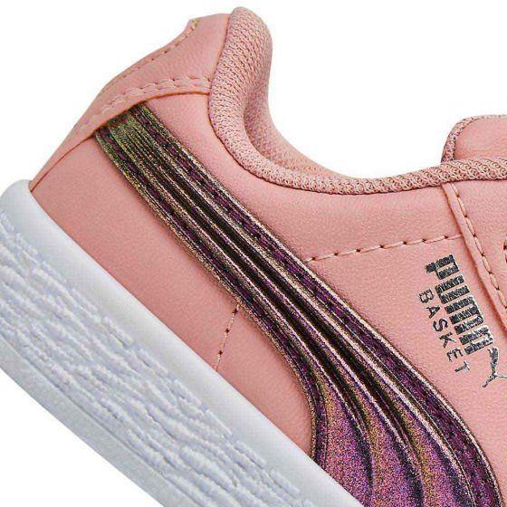 TENIS CASUAL PUMA BASKET HEART SHIMMER INF 8902 ~ NIÑA Rosa SPORTLIFESTYLE