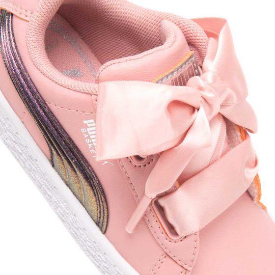 TENIS CASUAL PUMA BASKET HEART SHIMMER INF 8902 ~ NIÑA Rosa SPORTLIFESTYLE