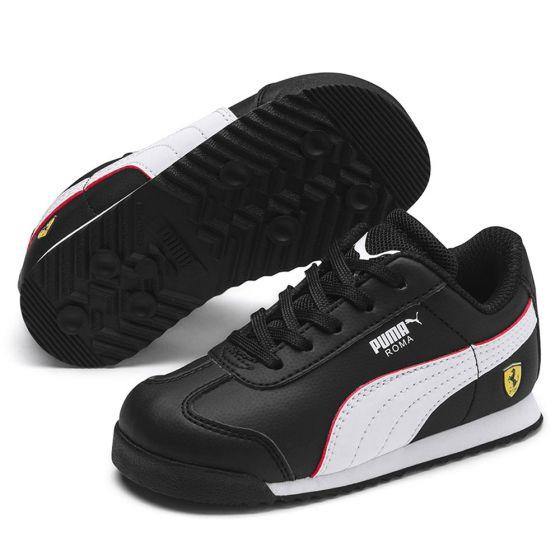 TENIS CASUAL PUMA SF ROMA INF 3707 ~ NIÑO Negro FERRARI