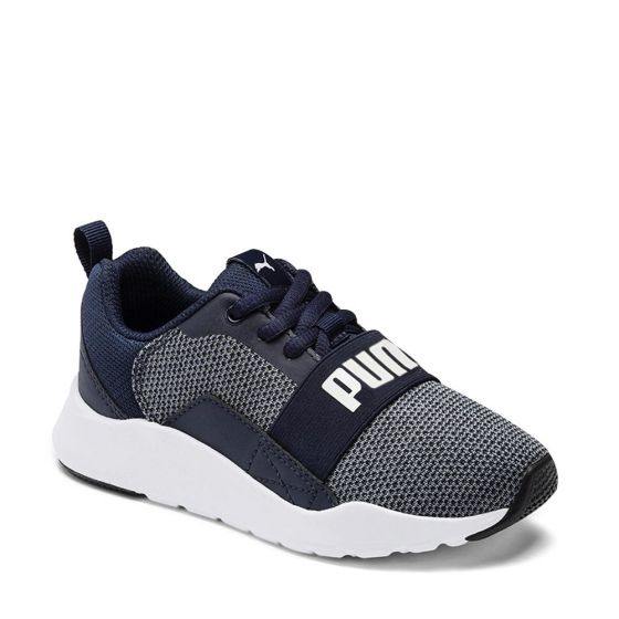 TENIS DEPORTIVO PARA CORRER PUMA WIRED KNIT PS 8208 ~ NIÑO Azul RUNNING