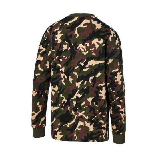 SUDADERA CASUAL PUMA REBEL CAMO CREW TR 5470 ~ CABALLERO Verde SPORTLIFESTYLE