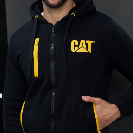 SUDADERA CASUAL CATERPILLAR CAT HOODIE 1909 ~ CABALLERO Negro LIFESTYLE