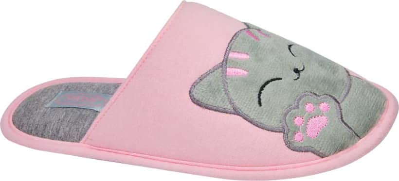 PANTUFLA SUECO BORDADO GATO