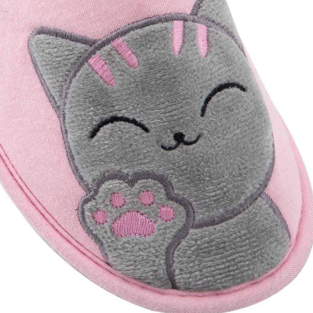 PANTUFLA SUECO BORDADO GATO