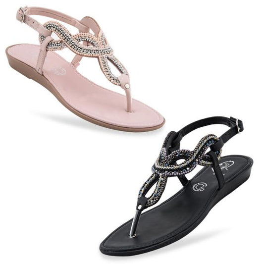 SANDALIA CASUAL PINK BY PRICE SHOES 6460 ~ DAMA Negro  