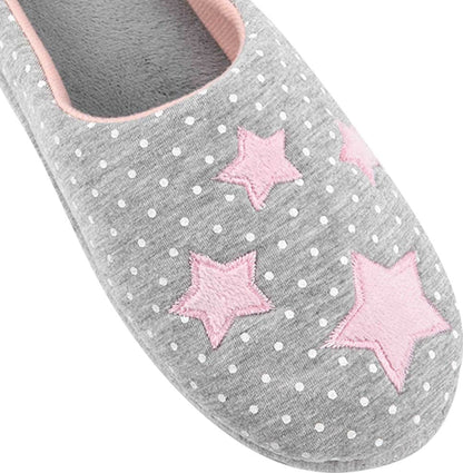 Pantufla Sueco Bordado De Estrellas