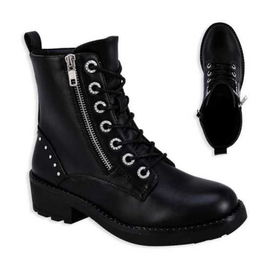 Black Military Boots for Women Belinda Peregrin 4502