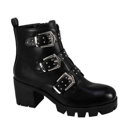 Botas Vintage Rockeras Negras Mujer Tierra Bendita  G805 - Conceptos