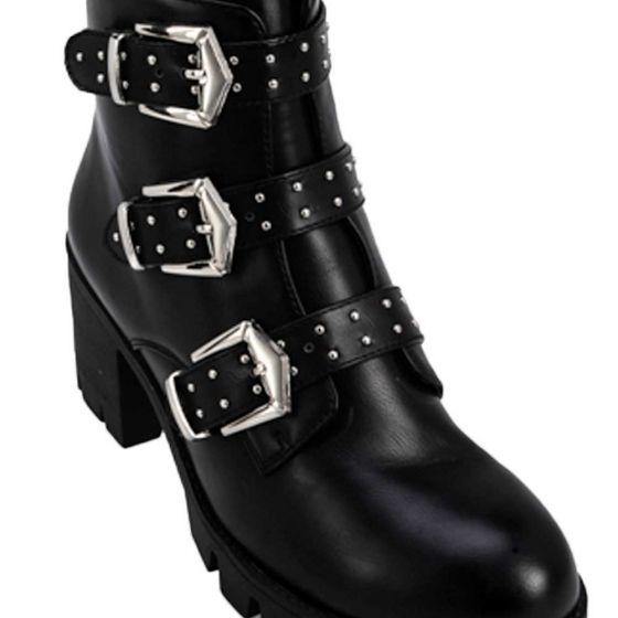 Botas Vintage Rockeras Negras Mujer Tierra Bendita  G805 - Conceptos